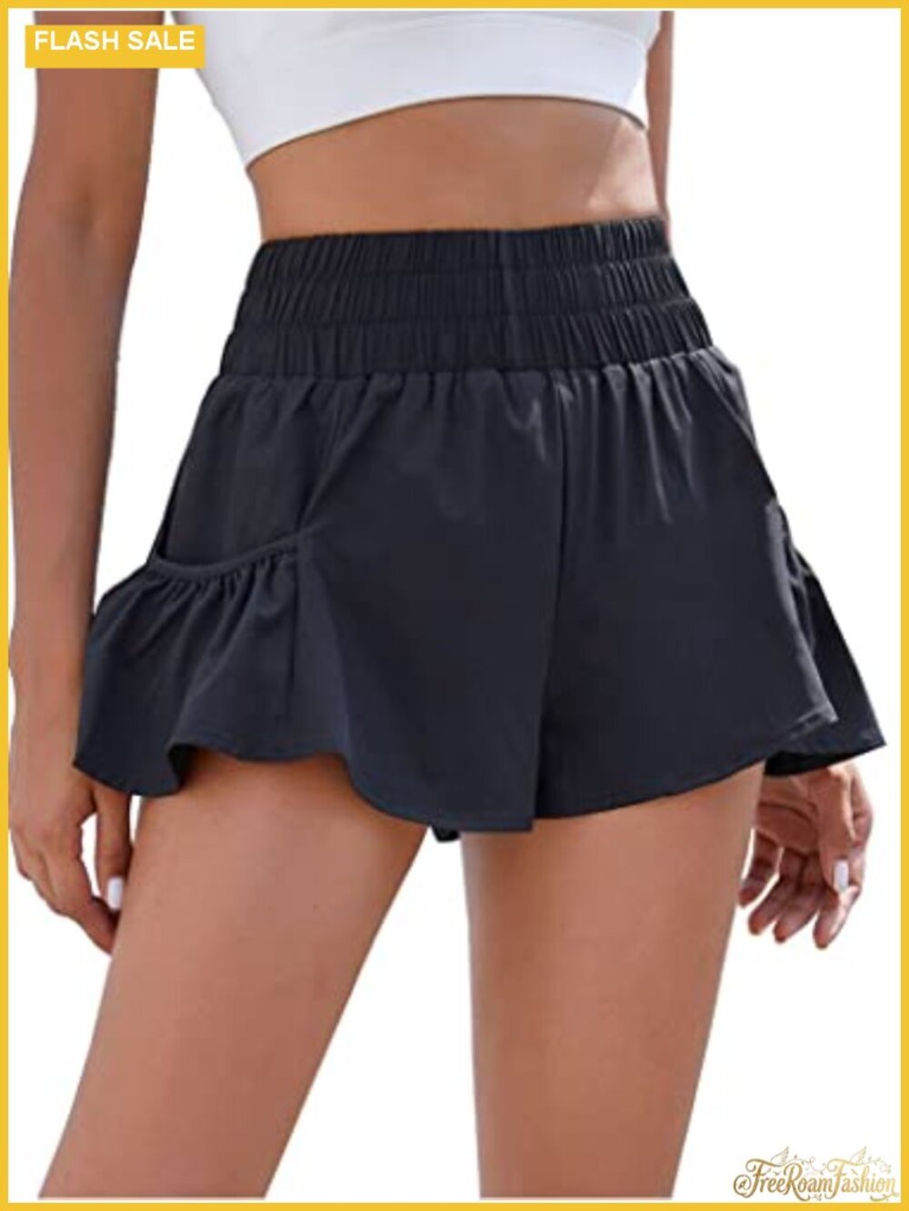 Athletic Running Shorts 2.5" Flowy High Waisted Ruffle Shorts with Pockets